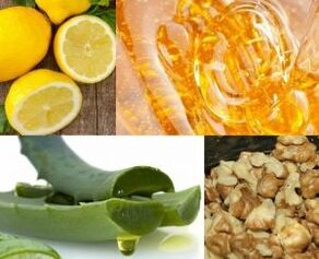 walnut, honey, lemon and aloe juice for effectiveness